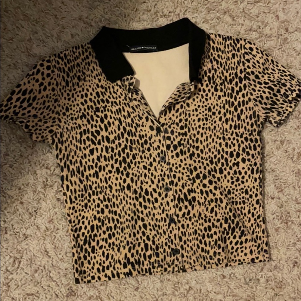 Brandy Melville Cropped Collard Shirt